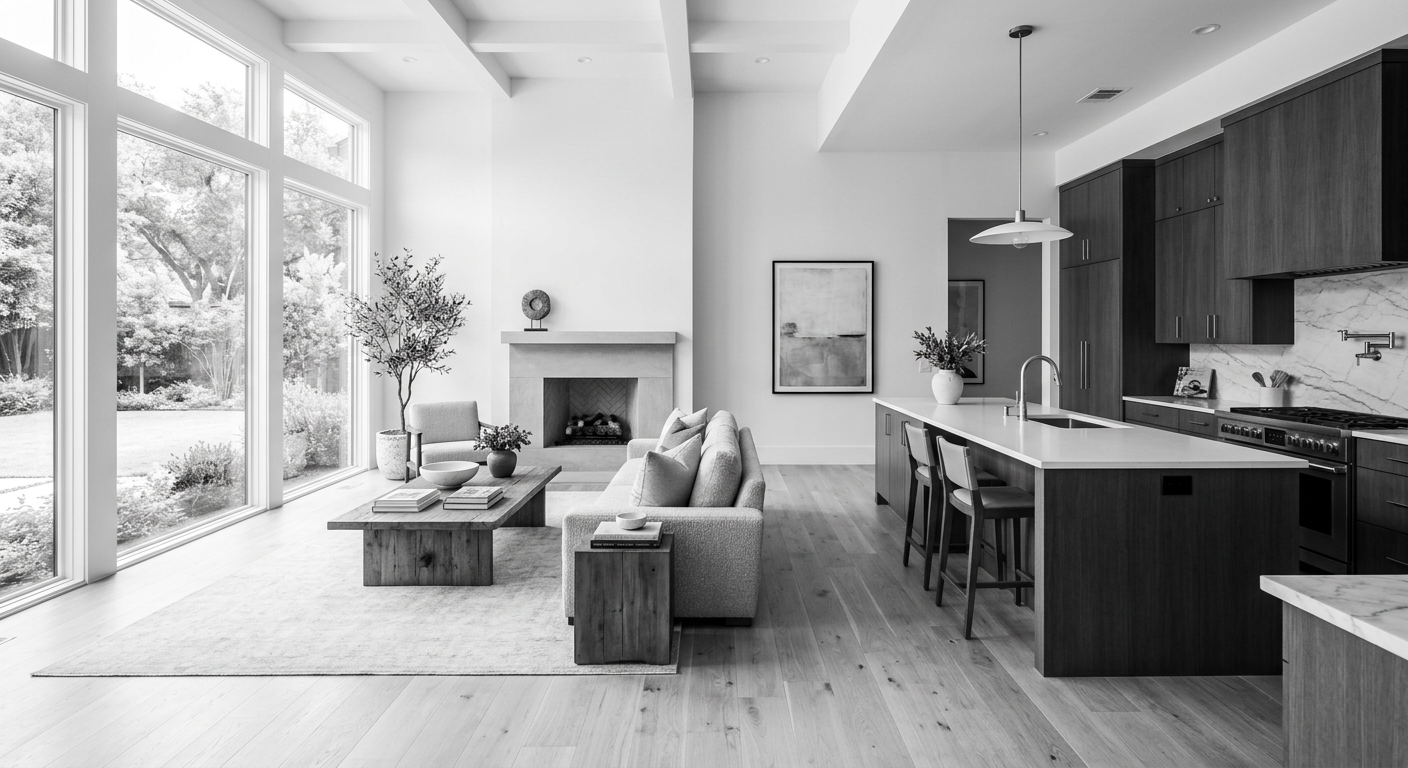 A clean, bright living space prepared by Penalver Cleaning